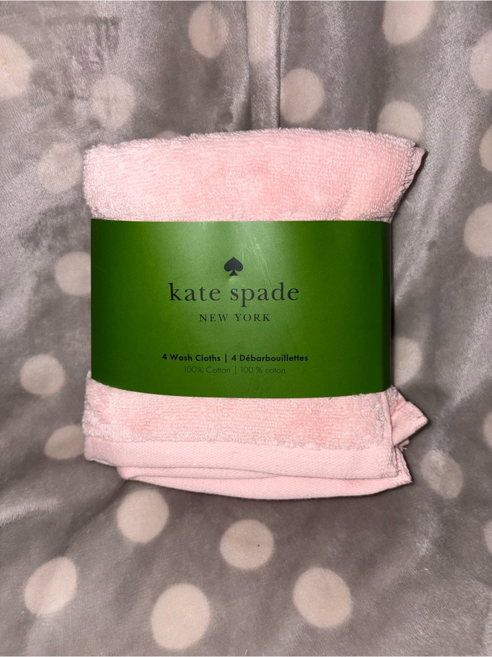 kate spade New York Pink Cotton Wash Cloths - Set of 4 - NEW
